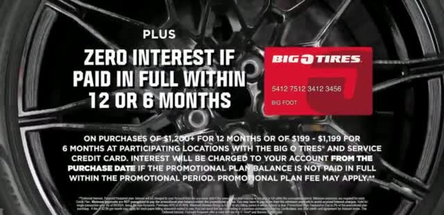 Big O Tires 'Tire Deals This Big: $500 Installation'