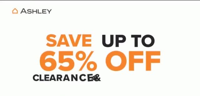 Ashley HomeStore Ultimate Sale 'Upgrade Your Home: Save Up to 65% Off'