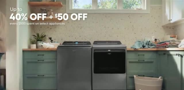 Lowe's 'Memorial Day: 40% off Appliances'