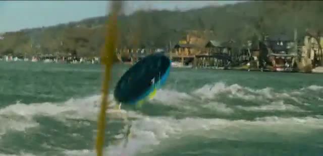  'In a Tube Behind a Boat'