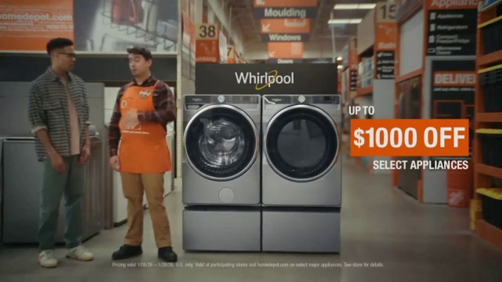 The Home Depot Shop Top Brand Savings: $1,000 Off Whirlpool (2026 TV Commercial)