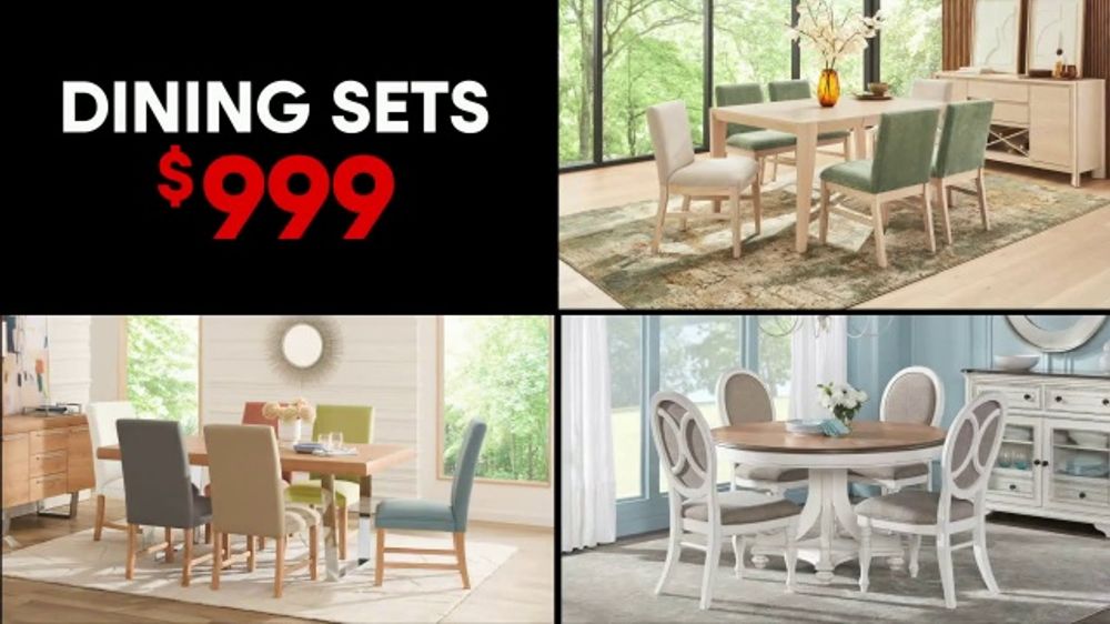 Rooms to Go Three Great Dining Sets: $999