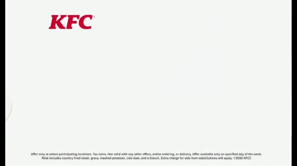 KFC 🍗 Wednesdays: Country Fried Chicken $5.99 