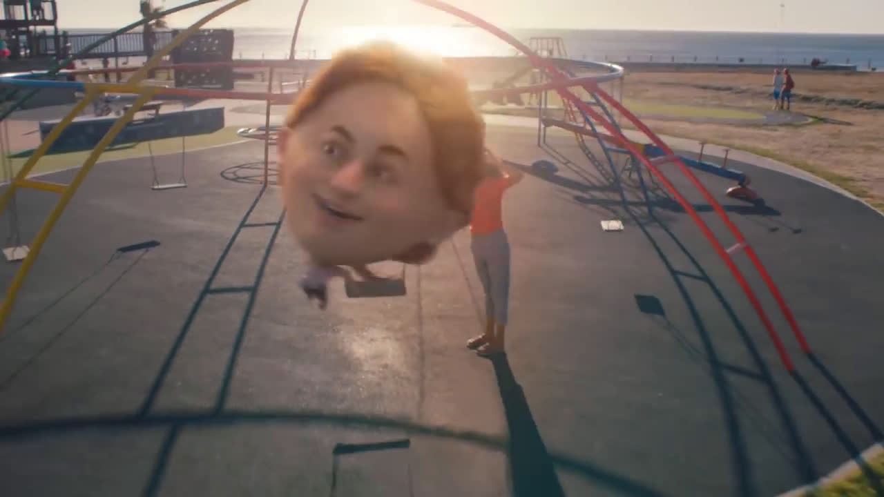 Airheads Balloon heads on the swing Ad Commercial on TV