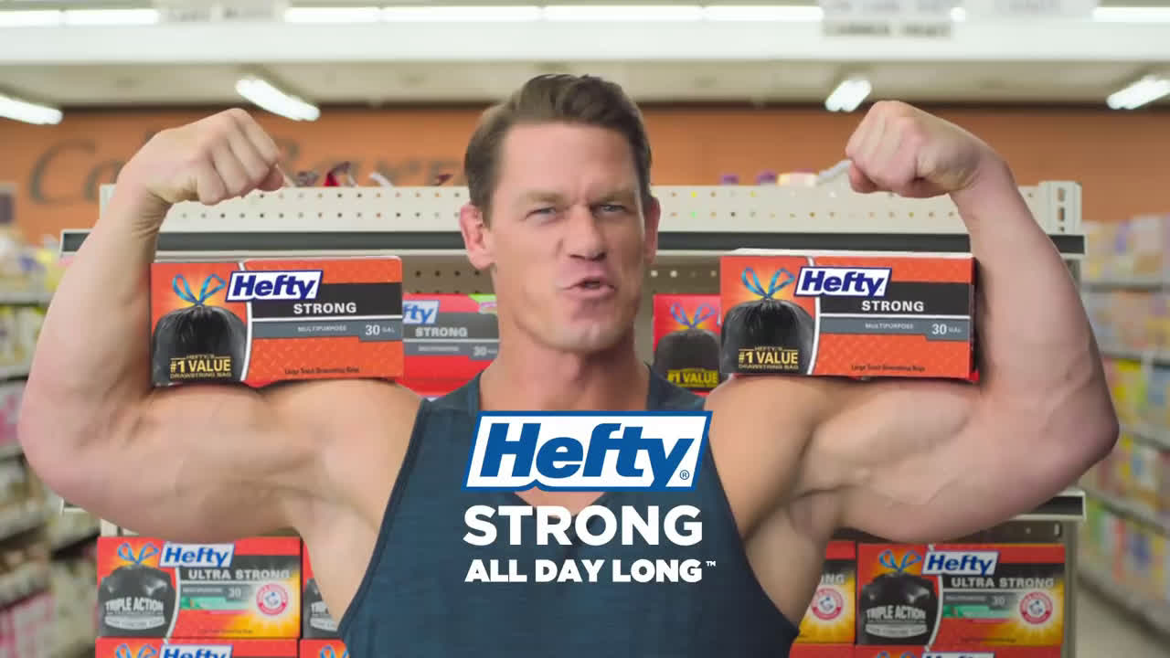 Hefty John Cena Strong Ad Commercial on TV
