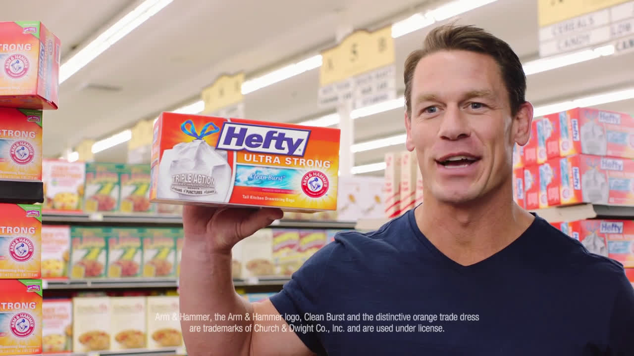 Hefty John Cena coming out of the bookshelf Ad Commercial on TV