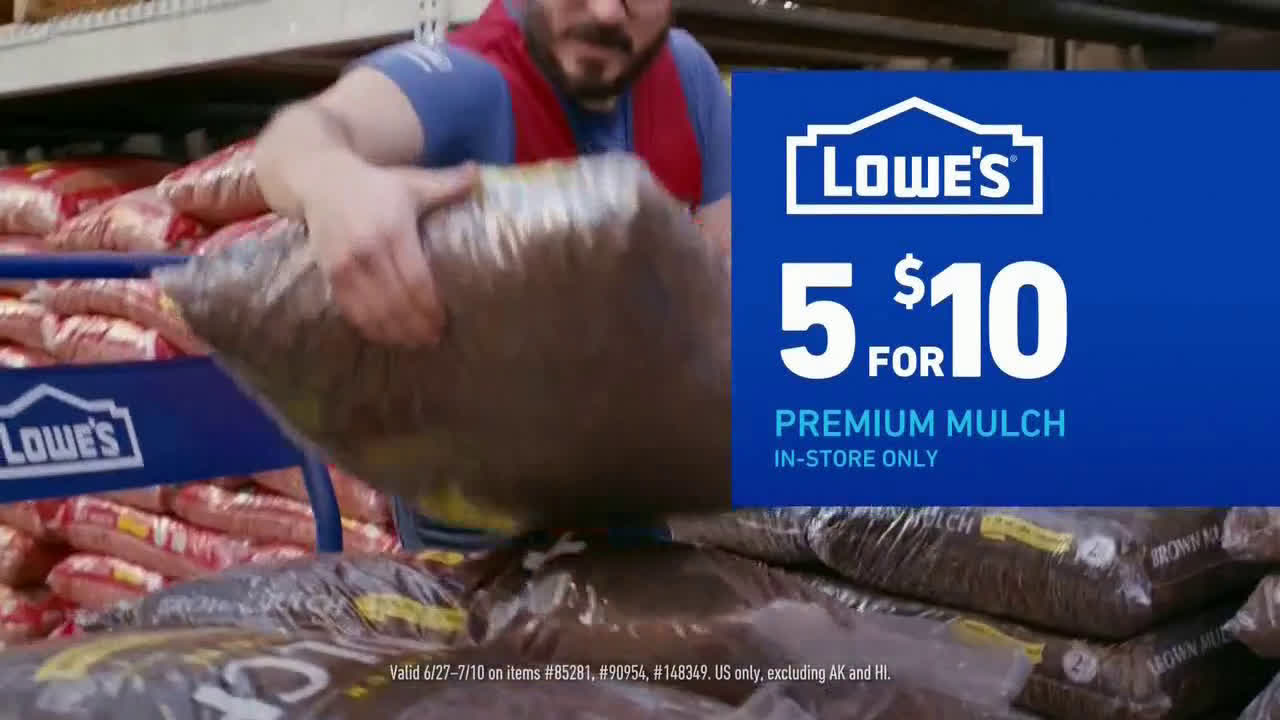 Lowe's Fourth of July Savings Premium Mulch Ad Commercial on TV