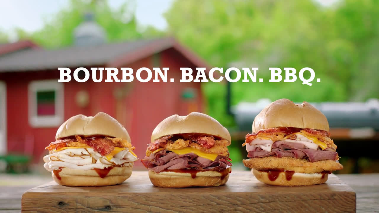 Arby's Bourbon BBQ See You Soon Bumper Ad Commercial on TV 2019.