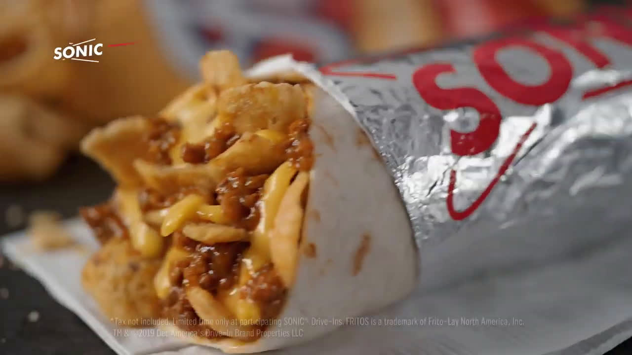 Sonic 0.99 FRITOS® Chili Cheese Jr Wrap Ad Commercial on TV 2020