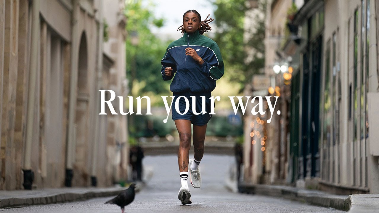 Who appears in the New Balance running campaign ad?