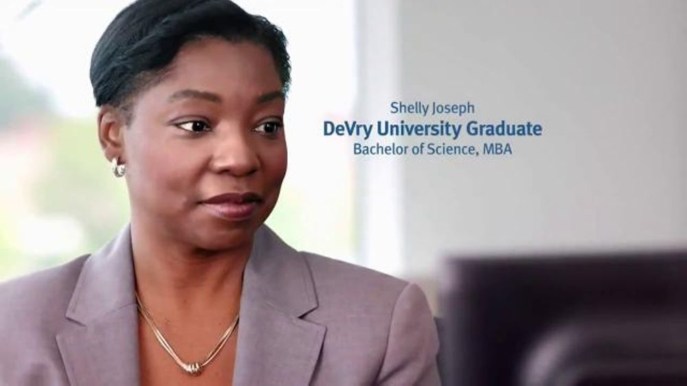 What is the background song in the DeVry University career advancement ad?