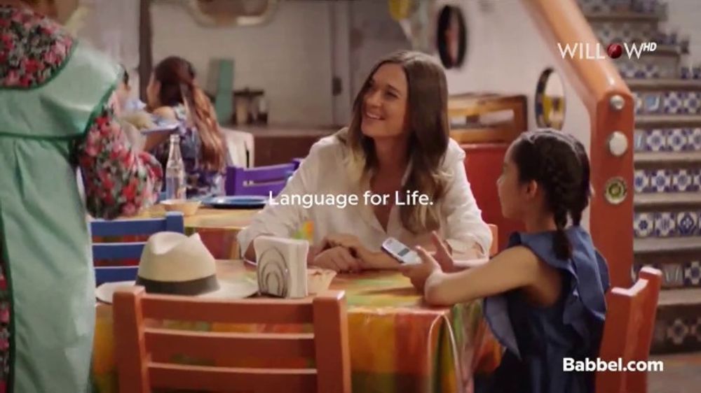 What is the background song in the Babbel language course ad?