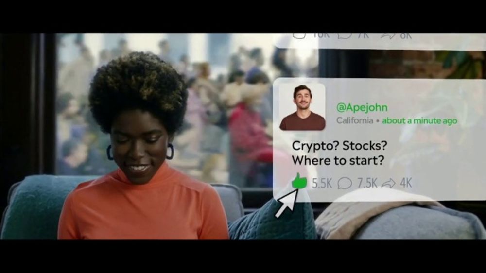 Who is the celebrity in the eToro investing ad?