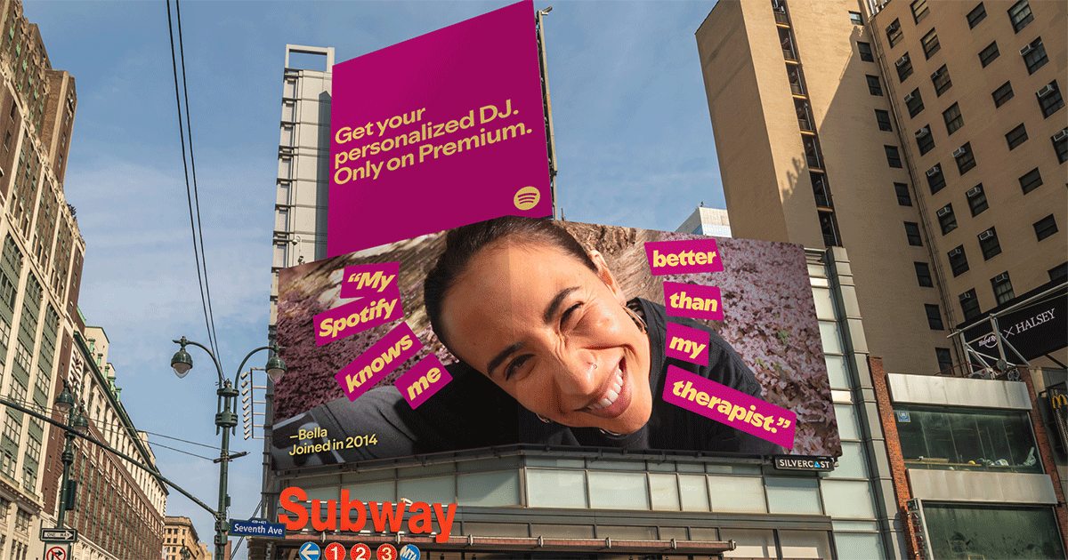 Who is the artist in the Spotify Wrapped campaign ad?