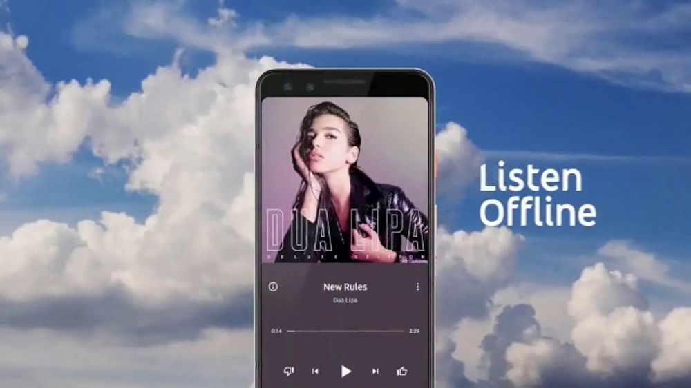 Who is the singer in the YouTube Music ad?