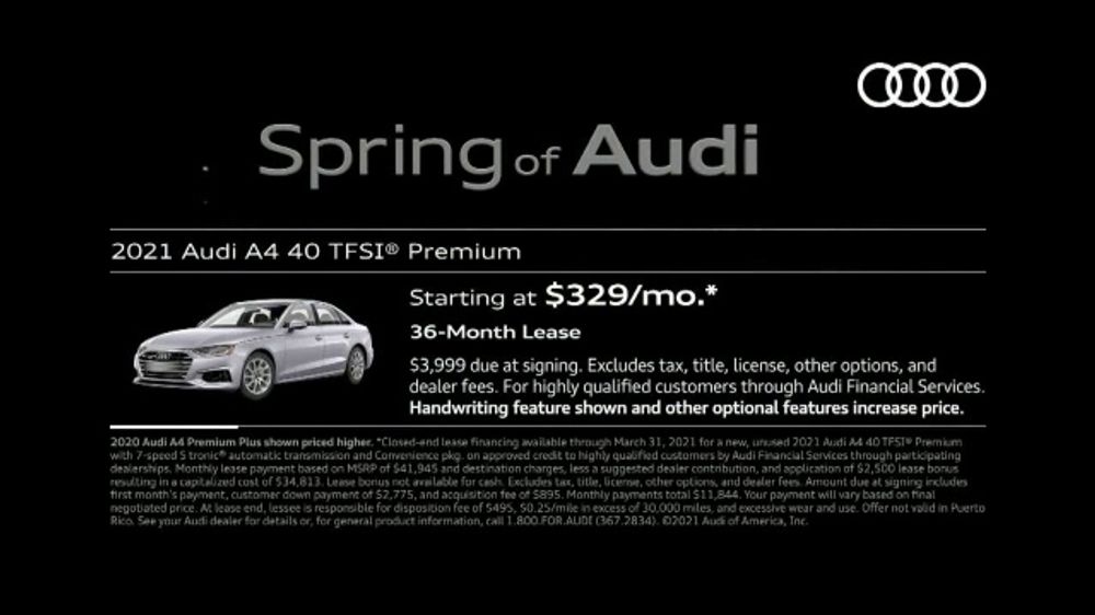 Who is the celebrity in the Audi premium ad?