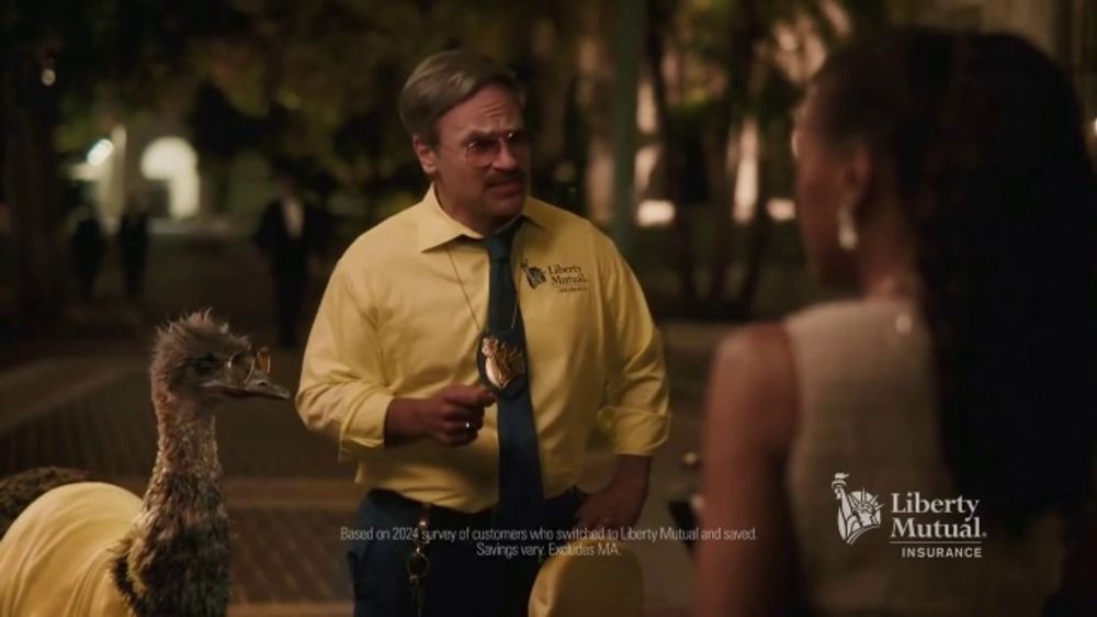 Who appears in the Liberty Mutual 2026 "LiMu Emu & Doug" commercial?